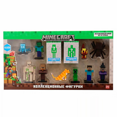 Набор коллекционных топперов Minecraft 12 штук 2 редких героя Minecraft MC2080A 1